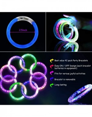 Party Favors 42 Pack LED Light Up Bracelets Party Favors for Kids and Adults St. Patrick's DEaster Party Birthd6 Colors LED F...