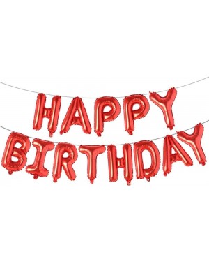 Balloons Happy Birthday Balloons- Aluminum Foil Banner Balloons for Birthday Party Decorations and Supplies (Red) - Red - CA1...