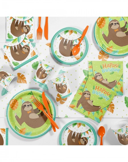 Party Packs Sloth Birthday Party Supplies Kit- Serves 8 - CD18WQDK0O5 $45.58