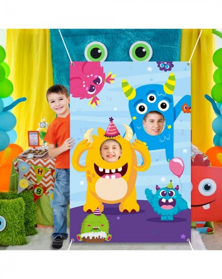 Banners Monster Door Banner Large Polyester Monster Face Photo Banner Background Pretend Play Party Game Backdrop Prop Poster...