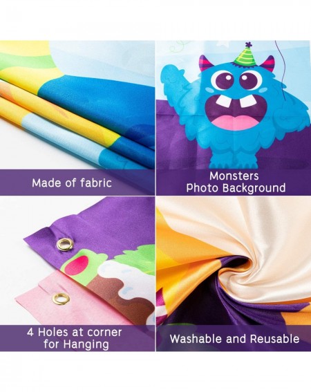 Banners Monster Door Banner Large Polyester Monster Face Photo Banner Background Pretend Play Party Game Backdrop Prop Poster...