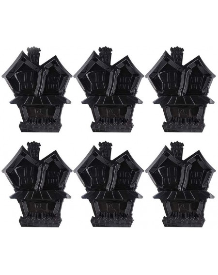 Tableware Halloween Party Tableware Set House Shape Halloween Plates Candy Plates 6 Pack (Black) - Black - C7199MSQN4O $23.86