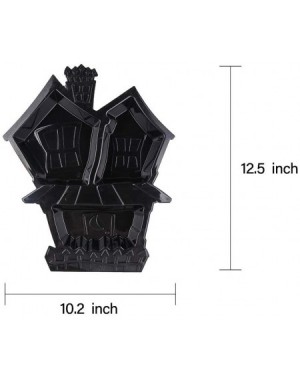 Tableware Halloween Party Tableware Set House Shape Halloween Plates Candy Plates 6 Pack (Black) - Black - C7199MSQN4O $13.44