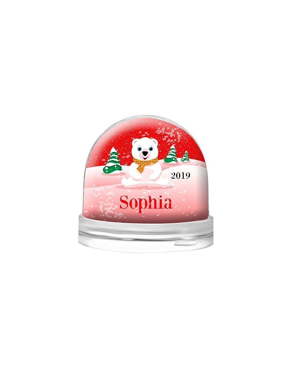 Ornaments Snow Globe Personalized for Kids and Adults Young at Heart - Clear Acrylic Dome - Your Choice of White Snow or Red ...