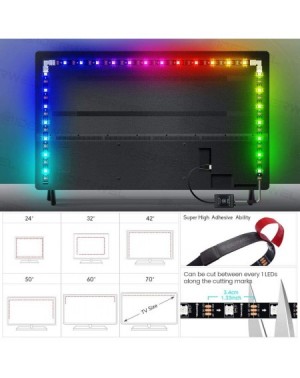 Rope Lights USB DreamColor Strip Lights 5V Powered TV Backlight Strip Kit with Music LED Controller-6.56FT/2M RGB Addressable...