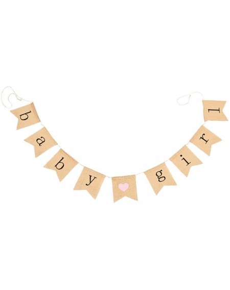 Banners & Garlands Baby Girl Burlap Banner - Decorations for Baby Girl - Shower 2 - CG12FDNVF8V $18.32