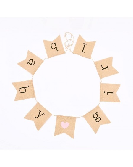 Banners & Garlands Baby Girl Burlap Banner - Decorations for Baby Girl - Shower 2 - CG12FDNVF8V $7.53