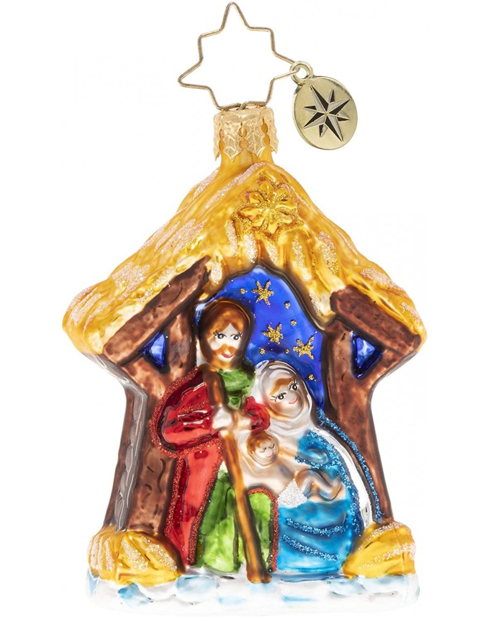 Ornaments Hand-Crafted European Glass Christmas Ornament- Asleep in The Manger Gem - Asleep in the Manger - CV193WNM8OD $22.72