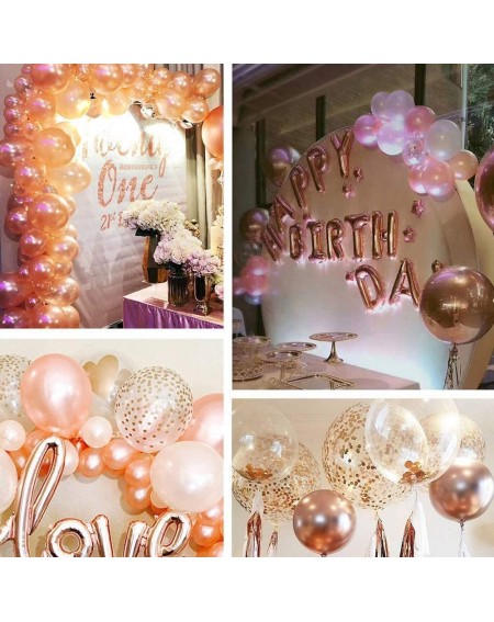Balloons Pink and Rose Gold Confetti Balloons- Great Decorations for Wedding- Bridal Shower-Engagement- Birthday Party- Baby ...