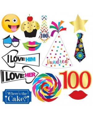 Photobooth Props 100th Birthday Photo Booth Party Props - 40 Pieces - Funny 100th Birthday Party Supplies- Decorations and Fa...