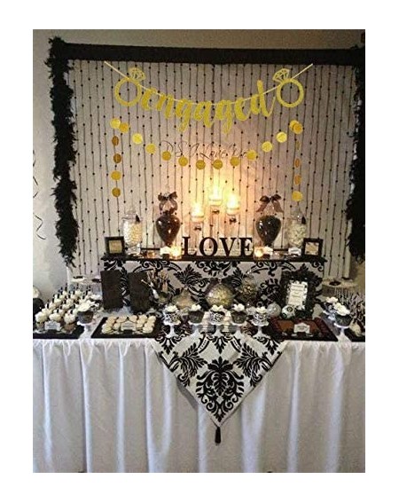 Party Favors Engaged Banner Gold Glittery Letters and Diamond Ring for Wedding and Bridal Shower Engagement Party Decorations...