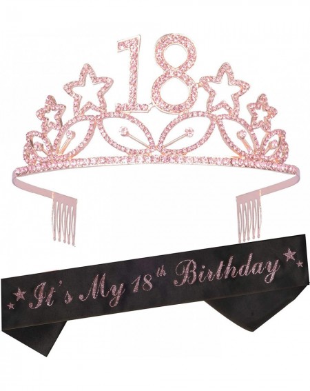 Party Packs 18th Birthday Gifts for Girl- 18th Birthday Tiara and Sash- Happy 18th Birthday Party Supplies- It's My 18th Birt...