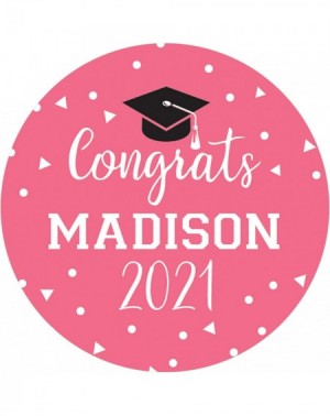 Favors Personalized Graduation Favor Stickers - 1.75 in - 40 Labels (Pink) - Pink - CO1965OTTG8 $11.23