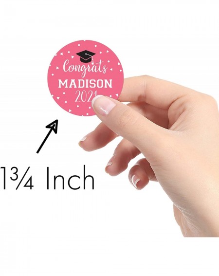 Favors Personalized Graduation Favor Stickers - 1.75 in - 40 Labels (Pink) - Pink - CO1965OTTG8 $11.23