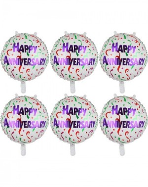 Balloons 6 Pcs Anniversary Mylar Balloons Round Foil Helium Balloon Happy Birthday Party Decorations Supplies White 18 Inch -...