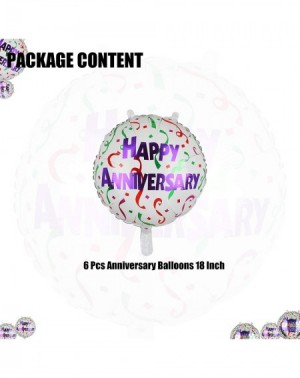 Balloons 6 Pcs Anniversary Mylar Balloons Round Foil Helium Balloon Happy Birthday Party Decorations Supplies White 18 Inch -...