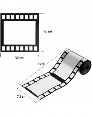 Photobooth Props 6 Pieces 12 x 12 Inch Filmstrip Photo Fun Frames with 1 Roll Filmstrip Poly Decorating Material Plastic Film...
