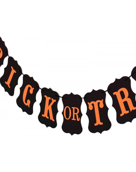 Banners Trick or Treat Bunting Banners-Halloween Banner-Happy Halloween Party Decoration Supplies - CC18WD4QIWG $11.06