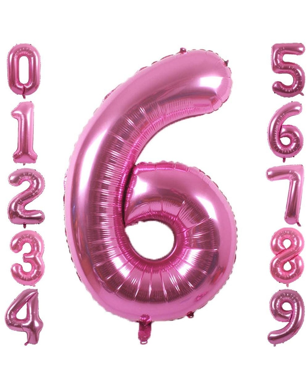 Balloons Pink Foil Balloons Number 6- 40 inch - Pink Number 6 - CZ18UDI7DH2 $9.08