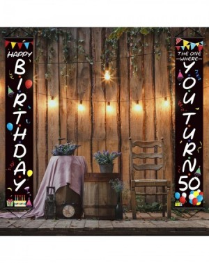Banners 50th Birthday Party Decoration Happy 50 Birthday Banner for Friends Party Family Show- 50th Birthday Sign for Cheers ...