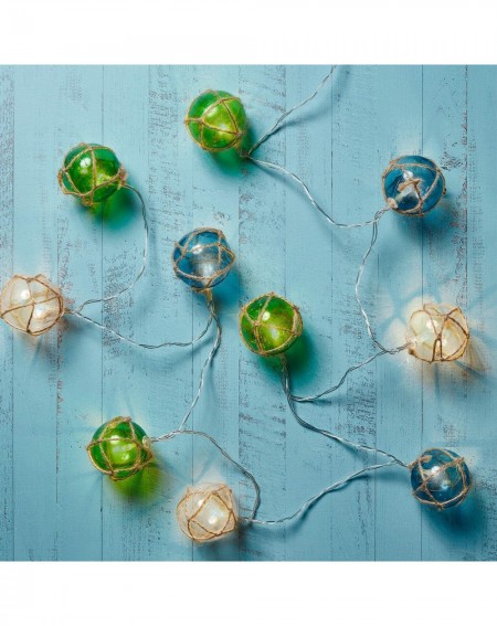 Indoor String Lights 10 Glass-Style Buoy Battery Operated Indoor & Outdoor LED String Lights - CQ1955X0LL0 $21.56