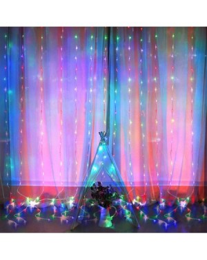 Outdoor String Lights Curtain Lights- 8 Modes Fairy Lights String with Remote Controller- IP64 Waterproof- USB Plug in Twinkl...