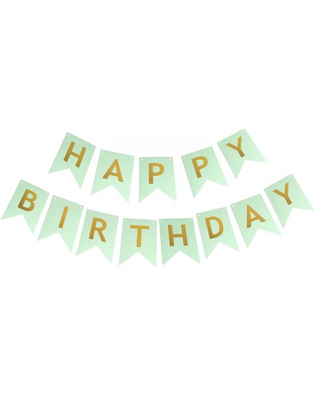 Banners & Garlands Green Happy Birthday Cake Topper- Happy Birthday Bunting Banner for Party Decorations- Happy Birthday Sign...
