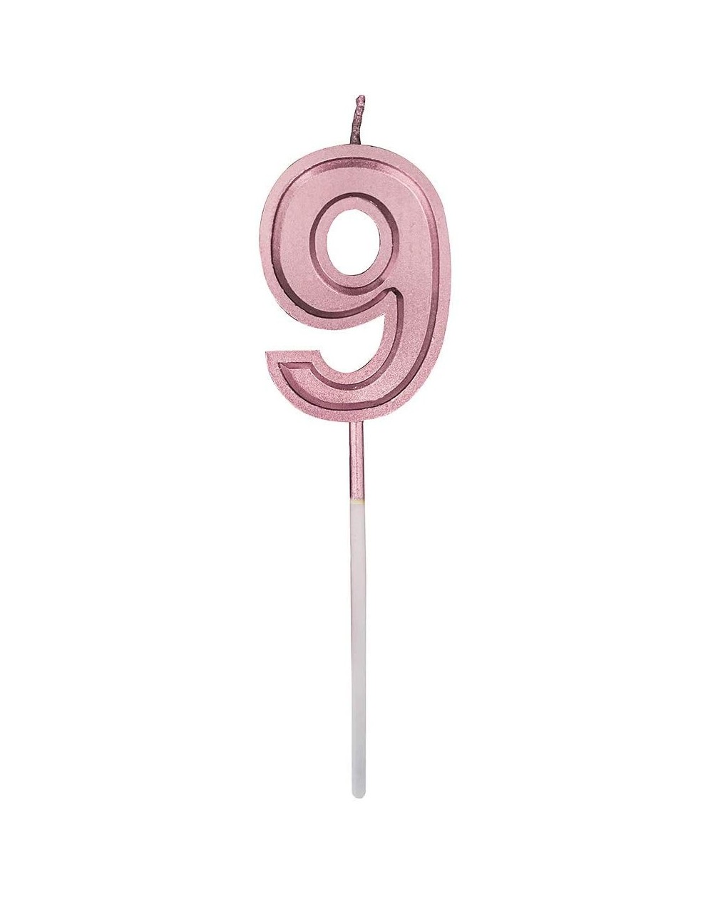 Birthday Candles Multicolor Glitter Happy Birthday Rose Gold Number 9 Candles Cake Topper Decoration for Adults/Kids Party - ...