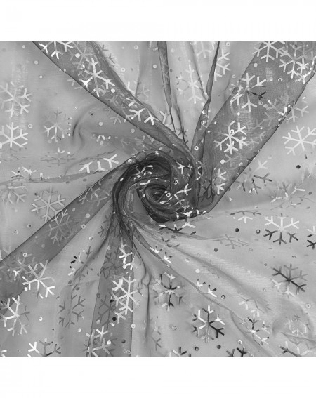 Tree Skirts Decorative Organza Sheer Tablecloth DIY Christmas Tree Skirt Fabric Glittering Shining Party Decorations Grey Sno...