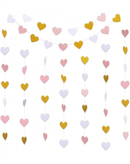 Banners 2 Pack Paper Heart Garlands Heart Hanging Banner Bunting for Valentine's Day Wedding Party Decoration- 10 Feet Each- ...