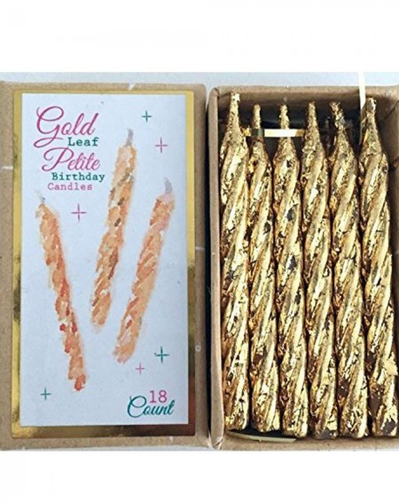 Birthday Candles Gold Leaf Petite Candles (Set/18) - CP12CQTK8HJ $11.56