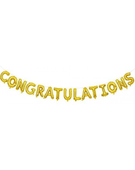 Balloons Congratulations Balloons Banner gold 16 inch letter Balloons Foil Mylar Balloons Set for Graduation Party Decoration...