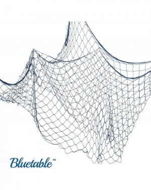 Streamers Fish Net Decoration Party Decor - Blue Cotton Netting 48" x 144" Inches. Fishnet for Nautical Theme- Pirate Party- ...