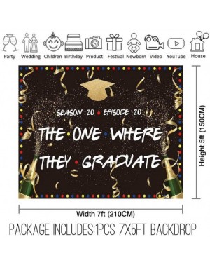 Photobooth Props 7x5ft to Best Friends Congratulate Graduation Backdrop Class of Champagne Golden Streamer for College Prom P...