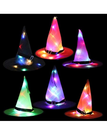 Party Games & Activities Halloween Glowing Hat-Halloween LED Hanging Lighted Glowing Witch Hats With 8 Lighting Modes for Ind...