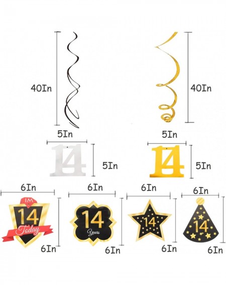 Streamers 14 Birthday Decoration Happy 14th Birthday Party Silver Black Gold Foil Hanging Swirl Streamers I'm Fourteen Years ...