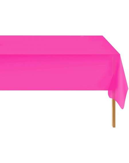 Tablecovers Hot Pink 6 Pack Standard Disposable Plastic Party Tablecloth 54 Inch. x 108 Inch. Rectangle Table Cover - Hot Pin...
