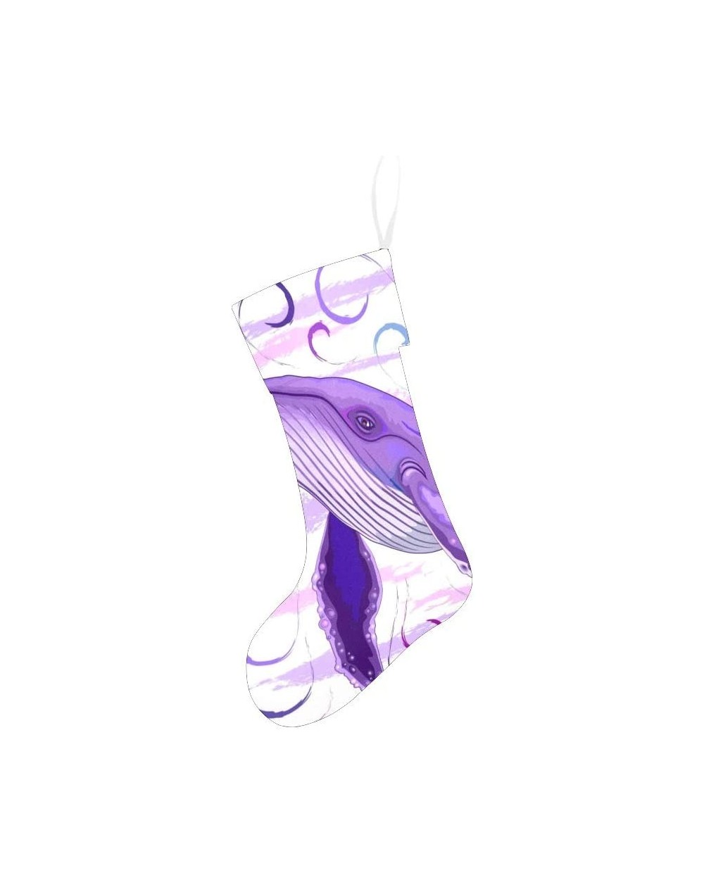 Stockings & Holders Watercolor Purple Whale Christmas Stocking for Family Xmas Party Decoration Gift 17.52 x 7.87 Inch - Mult...