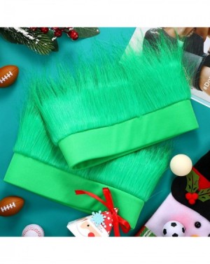 Party Hats 4 Pieces Hairy Headband Crazy Hair Wig Headband Accessory for Cosplay Sports-Christmas Party(Green) - Green - C418...