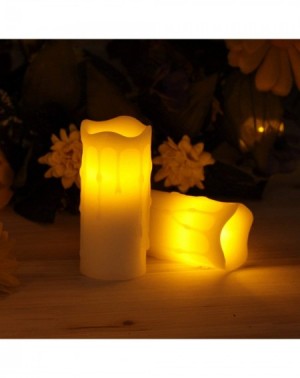 Candles Flameless Small Real Wax Votive Led Candle -Battery Operated Remote Control Dripping Candle for Dinner- Wall Holder-H...