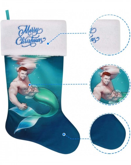 Stockings & Holders Merman Christmas Stocking (Muscle Merman) - Muscle Merman - C118YR7LZOL $16.29