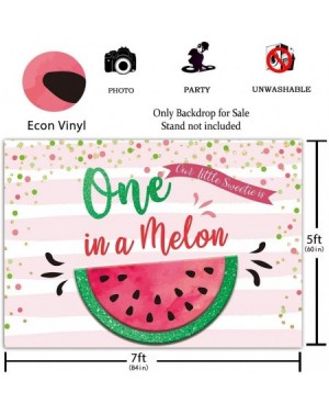 Photobooth Props 7x5ft One in a Melon Party Backdrop Watermelon Theme First 1st Birthday Baby Girl Photography Background Sum...
