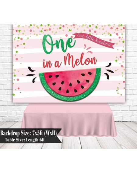 Photobooth Props 7x5ft One in a Melon Party Backdrop Watermelon Theme First 1st Birthday Baby Girl Photography Background Sum...