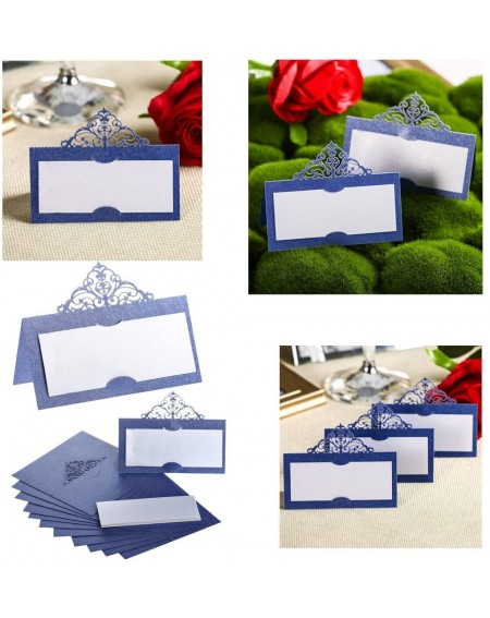Place Cards & Place Card Holders Laser Cut Place Cards Table Name Cards for Wedding Birthday Party (60pcs Blue) - 60pcs Blue ...