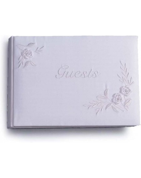 Guestbooks VL2016-01- Guest Book White with Embroidery - CI113QOQ3YB $25.25