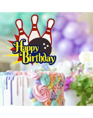 Cake & Cupcake Toppers Happy Birthday Cake Topper Decorations for Bowling Theme Picks Baby Shower Party Decor Supplies - C719...