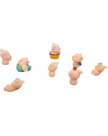 Cake & Cupcake Toppers 8 pcs (1 set) Kawaii Animal Pig Characters Toys Mini Figure Collection Playset- Cake Topper- Plant- Au...
