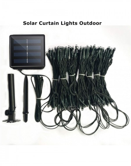 Outdoor String Lights Solar Curtain Lights for Bedroom Parties Wedding-6.6ft x 6.6ft-8 Mode-200 LED Wall Window Backdrop Deco...