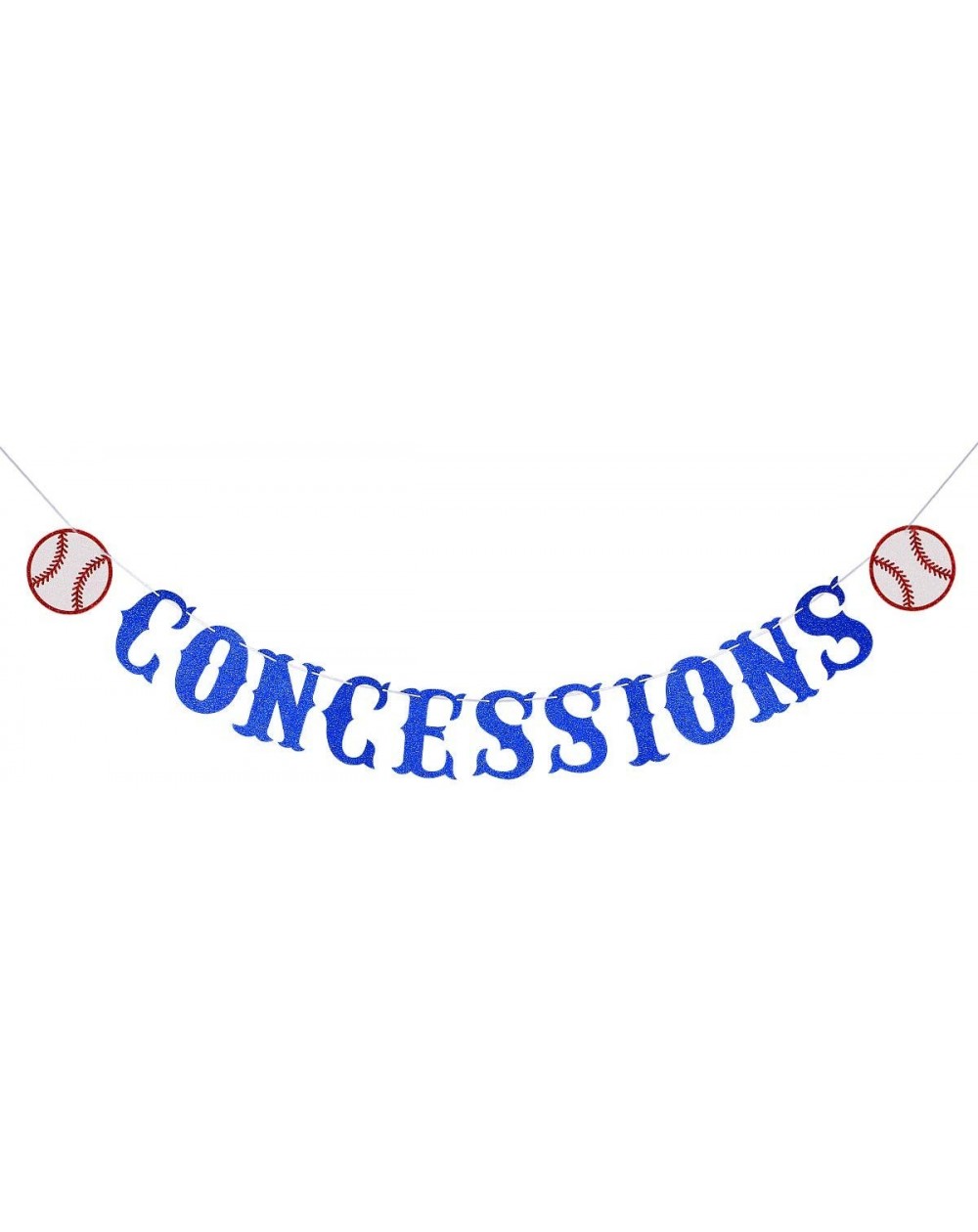 Banners Glittery Baseballs Theme Concessions Banner- Baseballs themed Kids Birthday Party Decorations- Baby Shower Sports The...