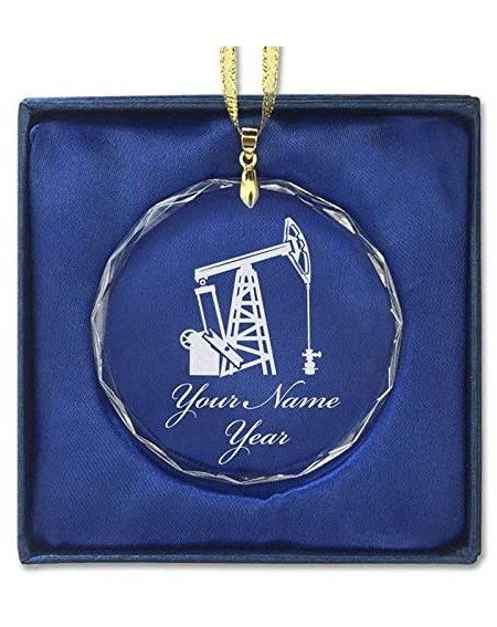 Ornaments Christmas Ornament- Pumpjack- Personalized Engraving Included (Round Shape) - C418Q0E3D8W $41.92